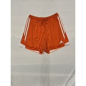 Adidas ClimaCool Orange Soccer Shorts Womens M 3 Stripe Athletic